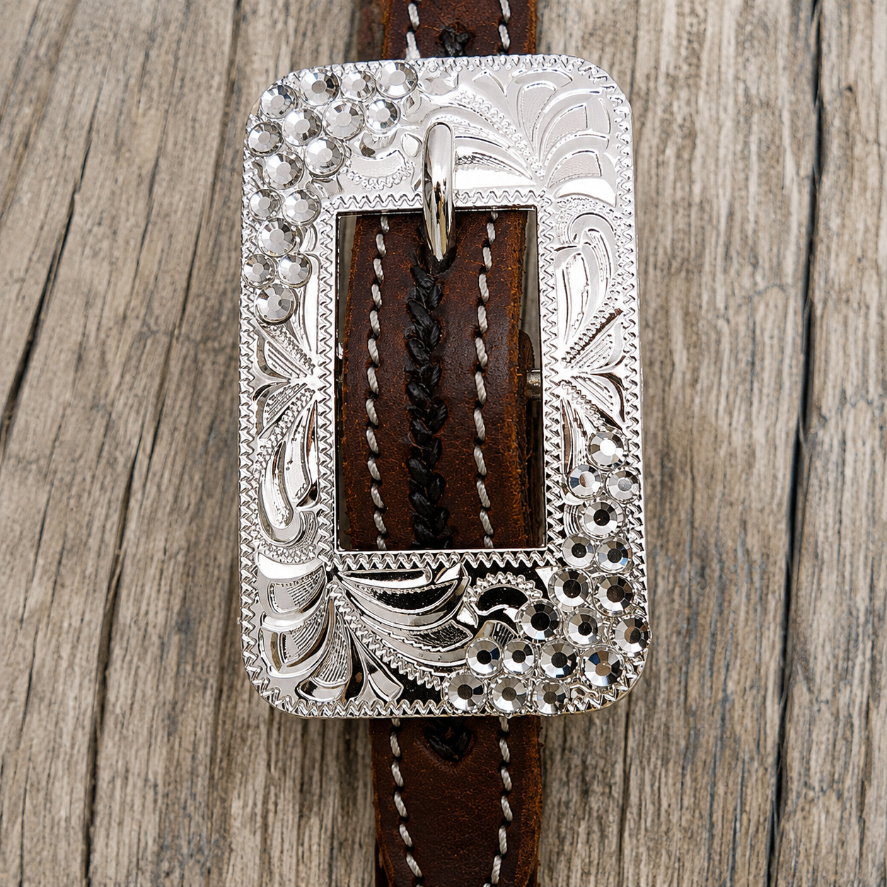 Schnallen & Conchoset Eckig Silber mit Strass